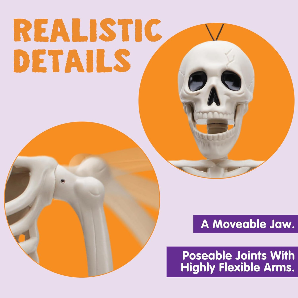 JOYIN 15668 5-Pack 16-Inch Posable Halloween Skeletons – Original – product detail