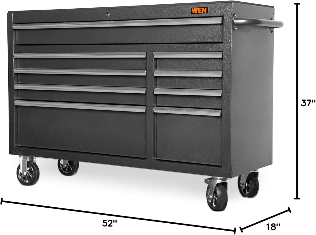 WEN GG532B 52-Inch 9-Drawer Rolling Tool Cabinet – 52-Inch Bottom, Black – 52-Inch Bottom / Black – product detail