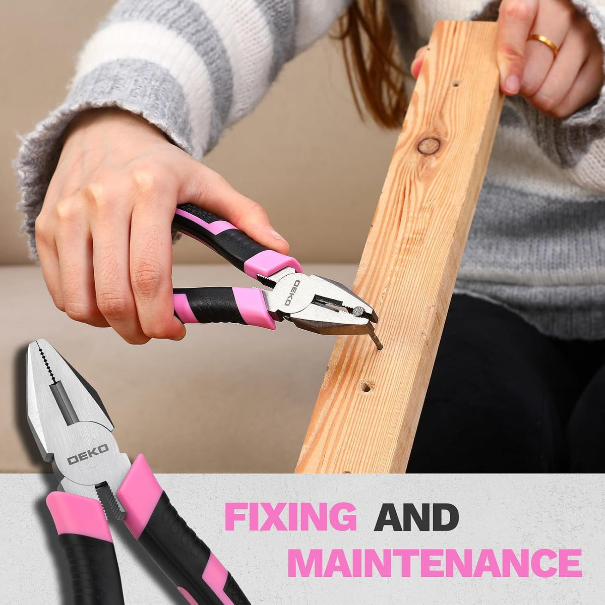 DEKOPRO 94-Piece Household Hand Tool Kit – Pink – product detail