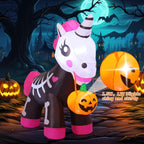 COMIN 69286 5-Foot Halloween Skeleton Unicorn Inflatable – Pink – product detail