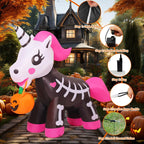 COMIN 69286 5-Foot Halloween Skeleton Unicorn Inflatable – Pink – product detail