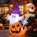COMIN CO-69449 5-Foot Halloween Pumpkin & Ghost & Cat Inflatable – green – product detail