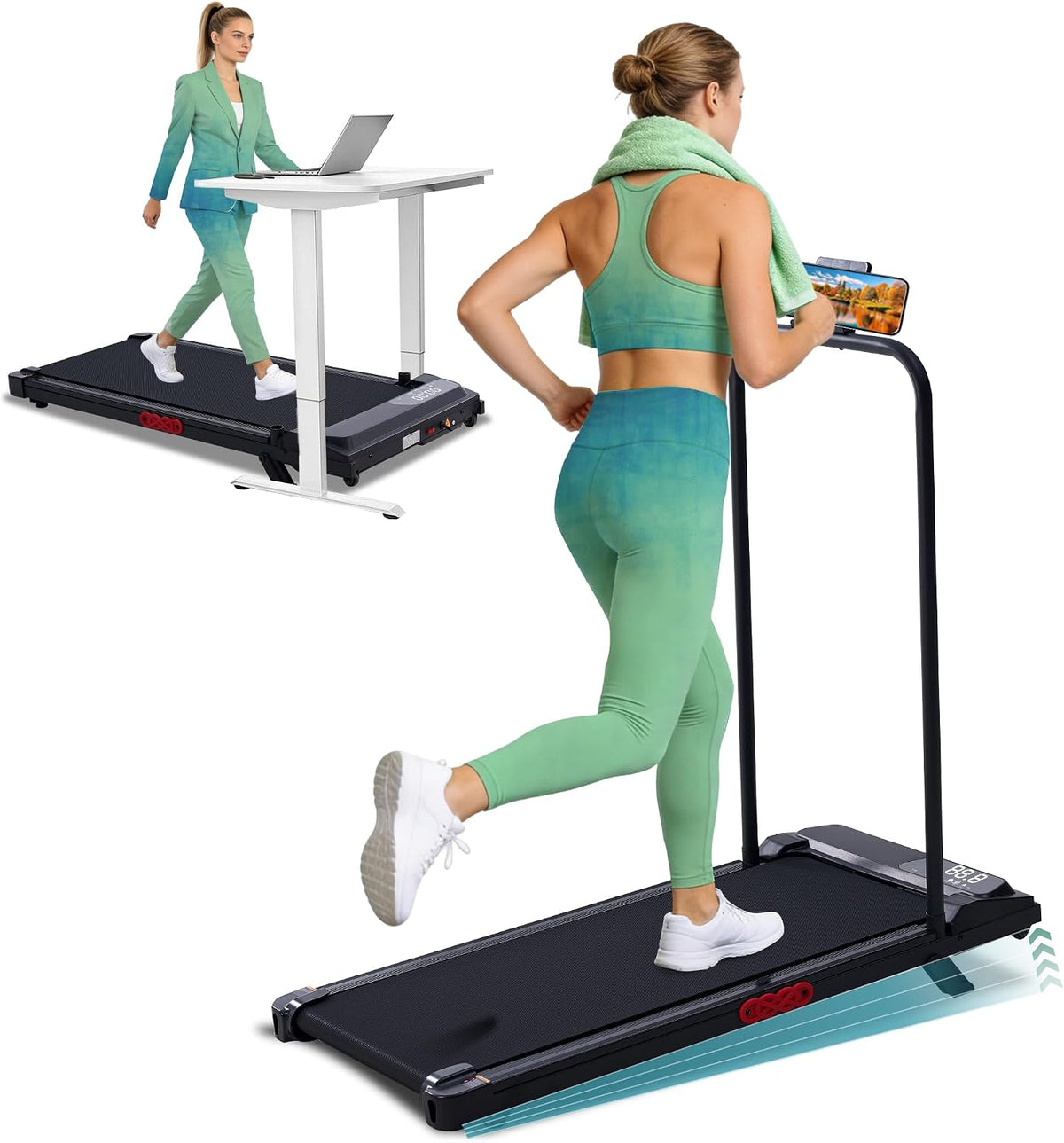OKAYFOX V301 Under-Desk Walking Treadmill – Black X1