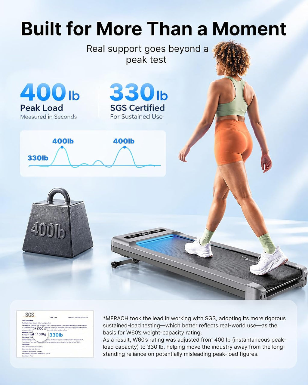 MERACH Under-Desk Walking Treadmill – Silver – product detail