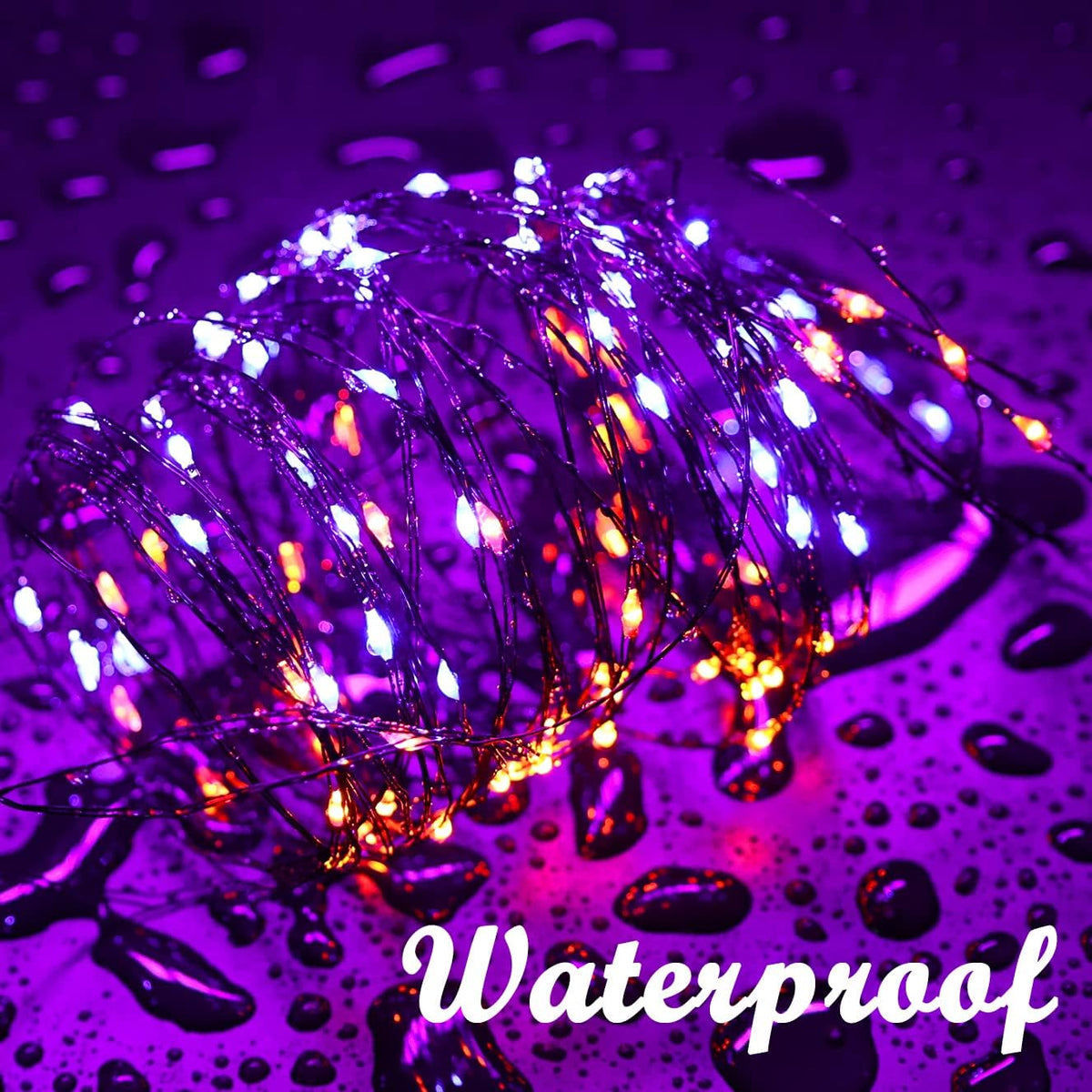 Lomotech 2-Pack 66-Foot 200-LED Solar Halloween String Lights – Orange&Purple – product detail