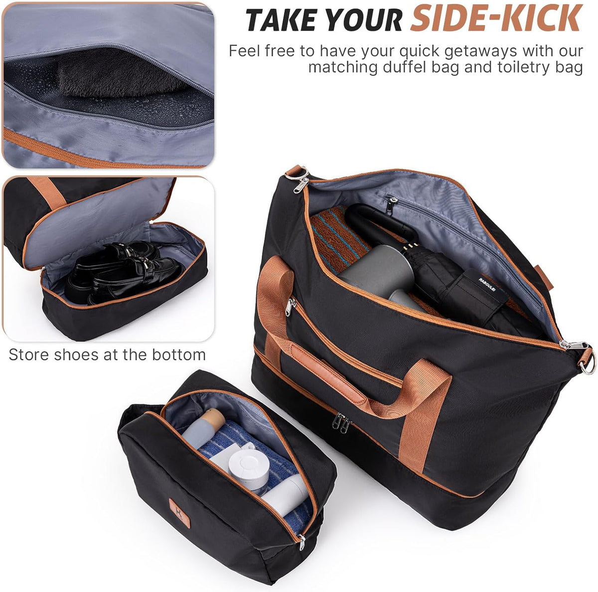 KUNEL XRK-5PCS-Black Luggage Set – 5 Piece Sets (20/24/28/DB/TB), Black – Black / 5 Piece Sets (20/24/28/DB/TB) – product detail