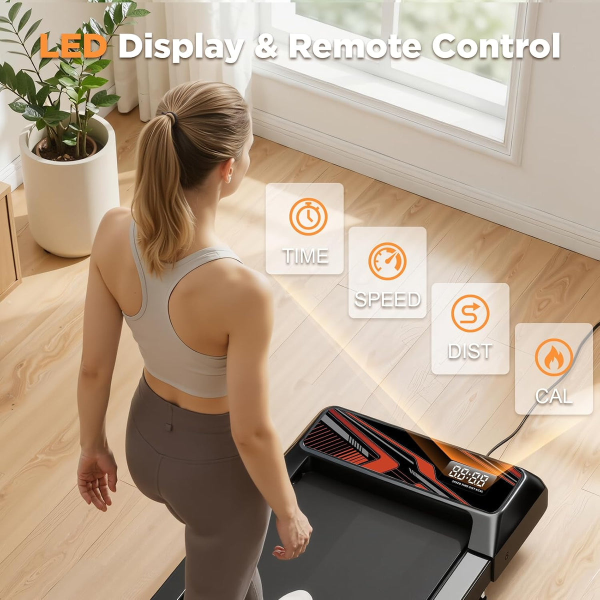 HCOIW Under-Desk Walking Treadmill – Black-Red S – product detail
