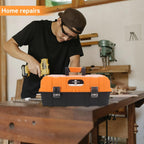 WEWLINE 16.5-Inch Three-Tier Folding Tool Box – orange，black – product detail