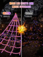 VITI HYT-0451400 550-LED Halloween Spider Web Lights with Spider – Purple Orange – product detail