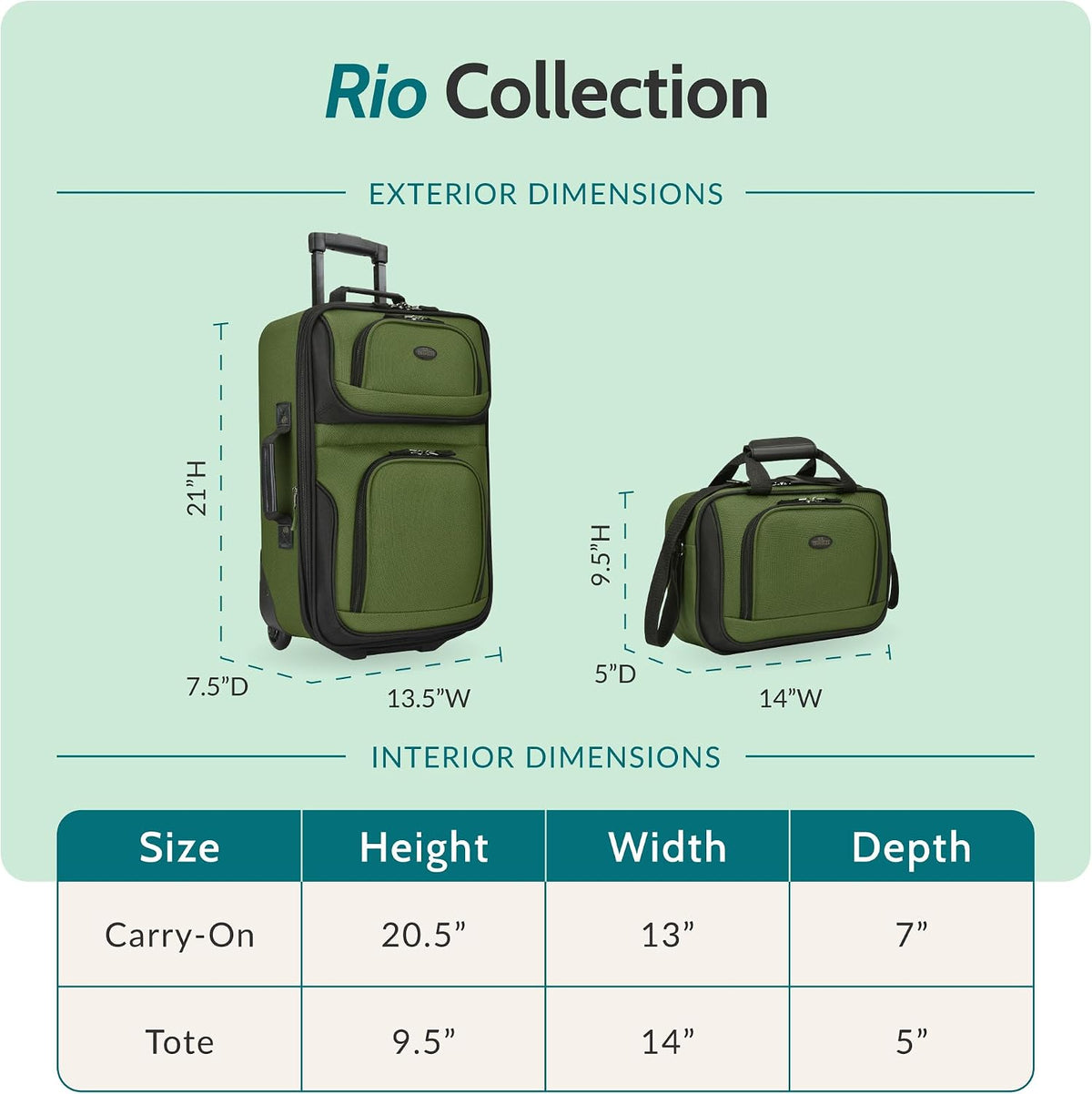 U.S. Traveler US5600O Softside Luggage Set – 21"/14", Orange – Orange / 21"/14" – product detail