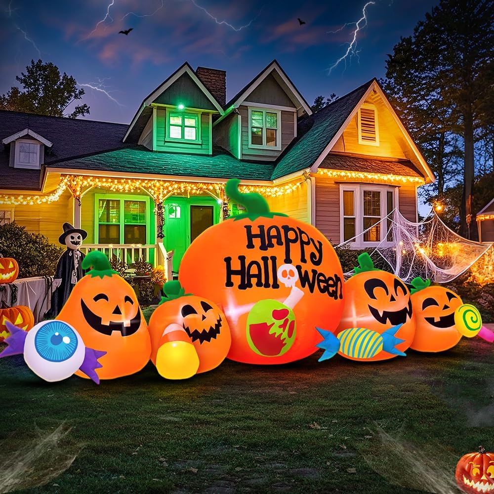 KOOY Halloween Inflatable Decorations – happy pumpkin – product detail