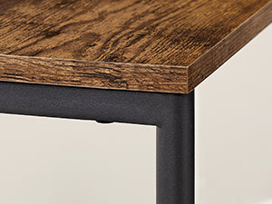 VASAGLE Three-Tier Rectangular Side Table, Rustic Brown and Ink Black