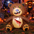 GOOSH 69729 5-Foot Halloween Teddy Bear Inflatable – Brown and Red