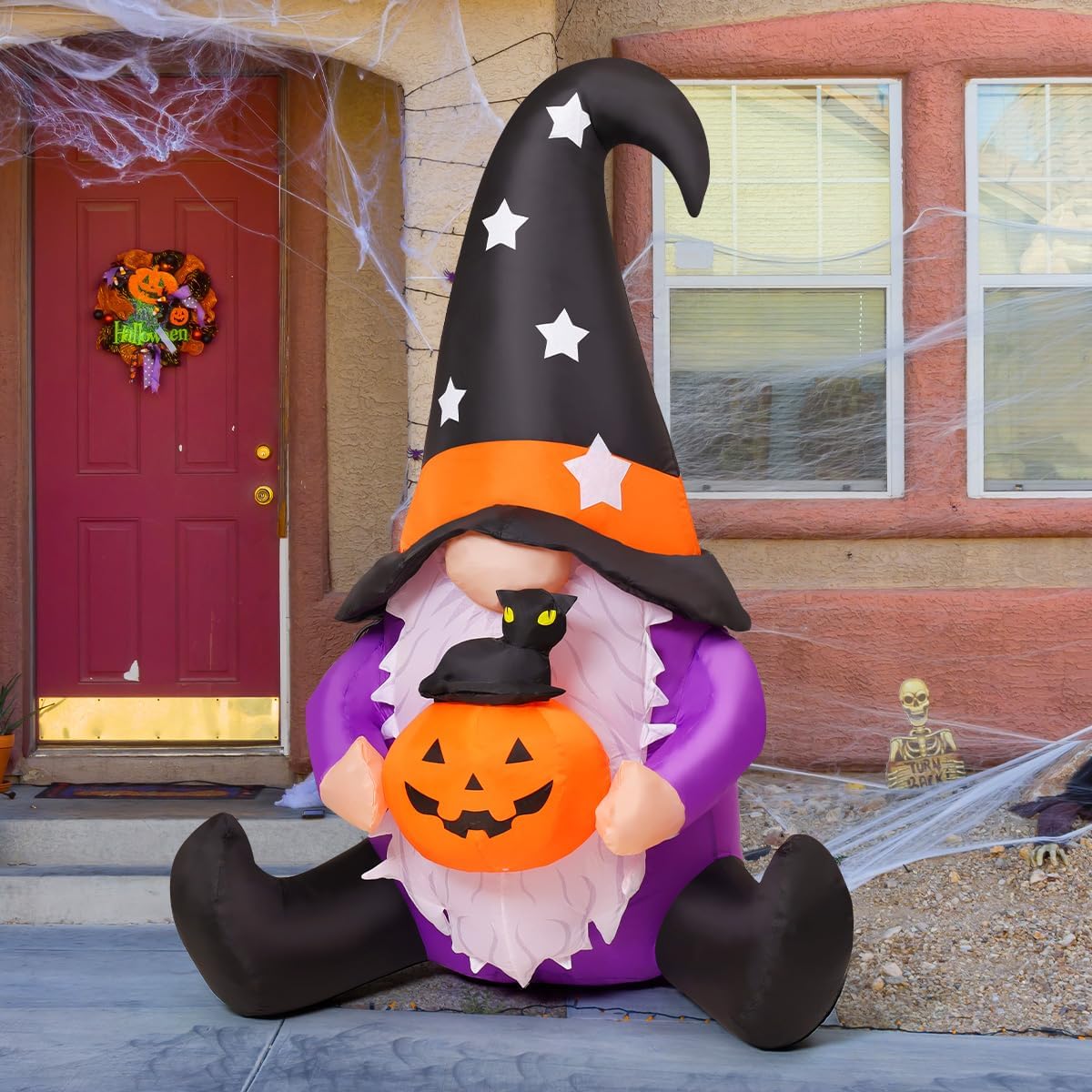 GOOSH 69496 5-Foot Halloween Gnome & Pumpkin Inflatable – purpole – product detail