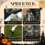 Land Guard WSJ-SJWZZ 236-Inch Halloween Web & 70-Inch Spider Set – 236 inches, White, Black – 236 inches / White, Black – product detail
