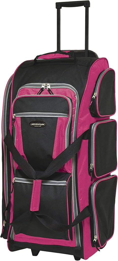 Travelers Club Rolling Travel Duffel Bag – Hot Pink