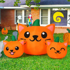 COMIN 69264 5-Foot Halloween Pumpkin & Cat Inflatable – Green, Orange – product detail