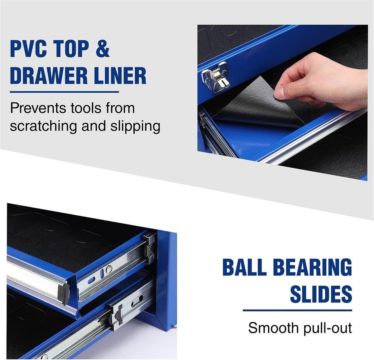 WORKPRO RM 18-Inch 2-Drawer Metal Tool Box – 18 Inch, Blue – Blue / 18 Inch – product detail