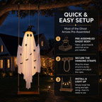 CRILARY Hlwn-ghost-01 5.9-Foot Lighted Halloween Swinging Ghost – white – product detail