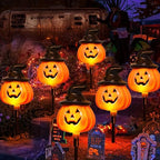 Awinking XMS049 6-Pack Solar Pumpkin Stake Lights – orange