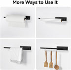 niffgaff Under-Cabinet Paper Towel Holder, Black