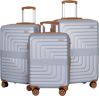 Romswi LGC-3208N2 Hardside Luggage Set – 20+24+28, Silver