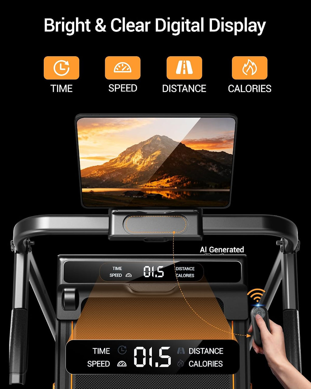 CURSOR FITNESS Under-Desk Walking Treadmill – Carbon Black – product detail