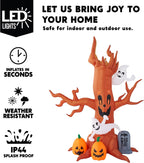 Joiedomi RH-120-2000U4-1,30048 8-Foot Halloween Tree, Ghost, Pumpkin & Tombstone Inflatable – Brown, Orange, White – product detail