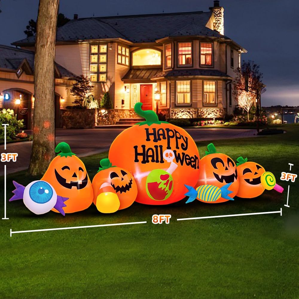 KOOY Halloween Inflatable Decorations – happy pumpkin – product detail