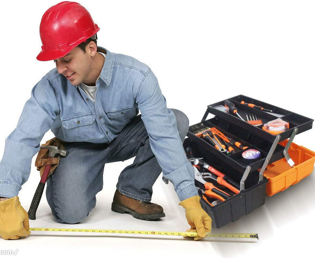WEWLINE 16.5-Inch Three-Tier Folding Tool Box – orange，black – product detail