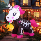 COMIN 69286 5-Foot Halloween Skeleton Unicorn Inflatable – Pink