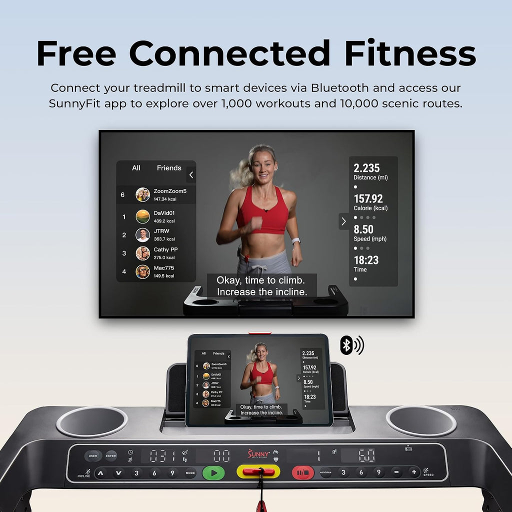 Sunny Health & Fitness SF-T723030 Walking Treadmill – Gray – product detail