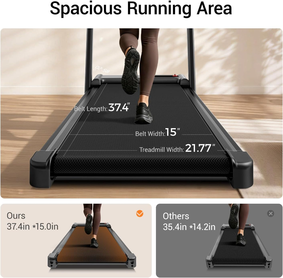 LONTEK Walking Treadmill – Ivory Black – product detail