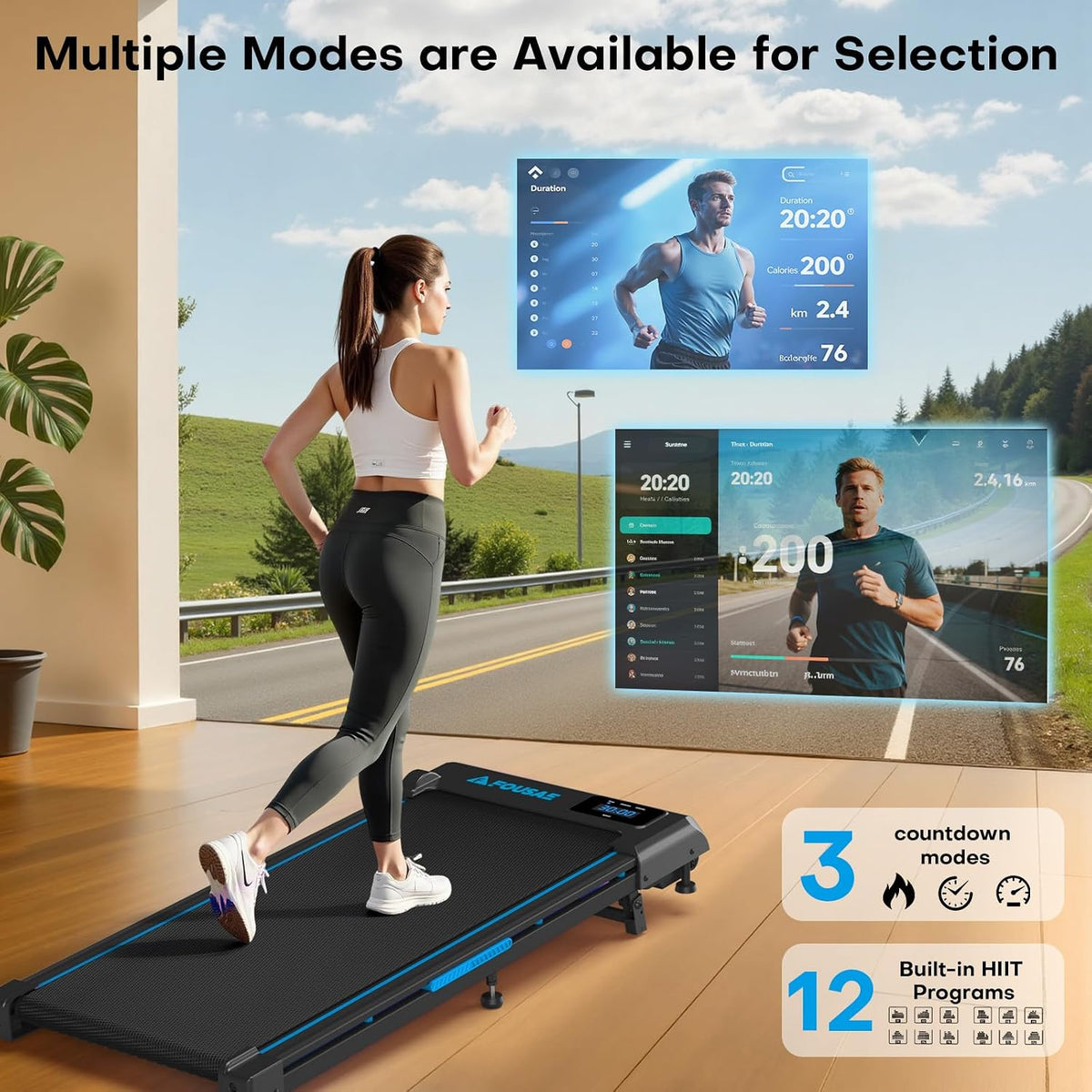 FOUSAE X Under-Desk Walking Treadmill – Deep-Blue – product detail