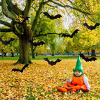 YUJUN 12-Piece Hanging Halloween Bat Set – Black – product detail