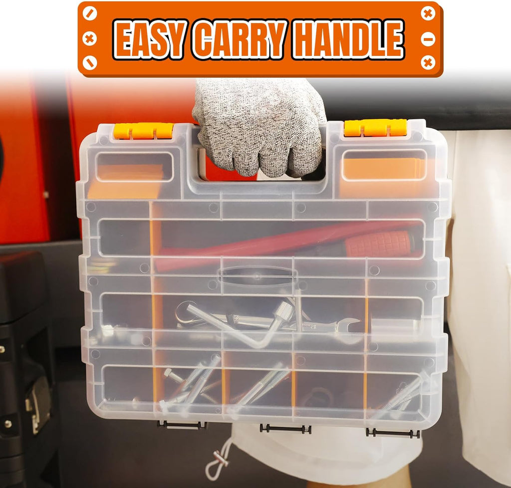 Jack Boss ASG322-2-O 2-Pack Double-Sided Parts Organizer Boxes – 2 PACK, Orange – Orange / 2 PACK – product detail