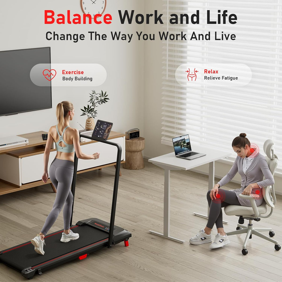 WalkDate Walking Treadmill – Black Handle – product detail