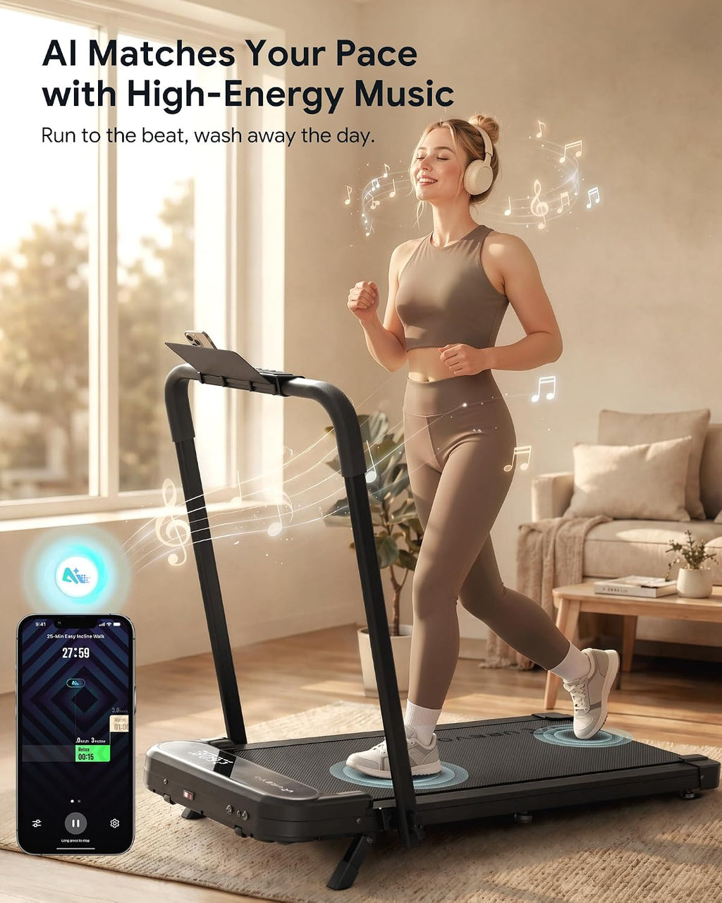 UREVO URTM059/UTRM030 Walking Treadmill – Black – product detail