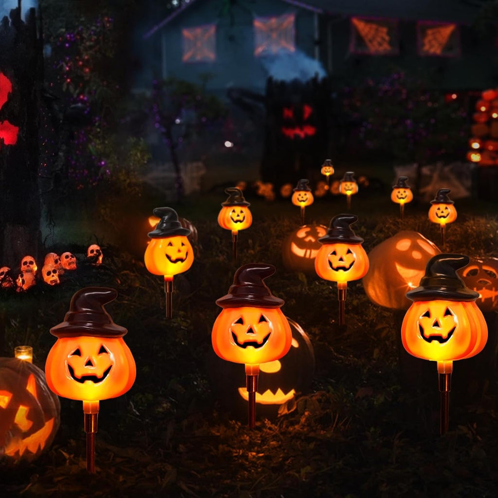 Awinking XMS049 6-Pack Solar Pumpkin Stake Lights – orange – product detail