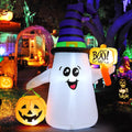 GOOSH 69110 5-Foot Halloween Wizard Ghost & Pumpkin Inflatable – White