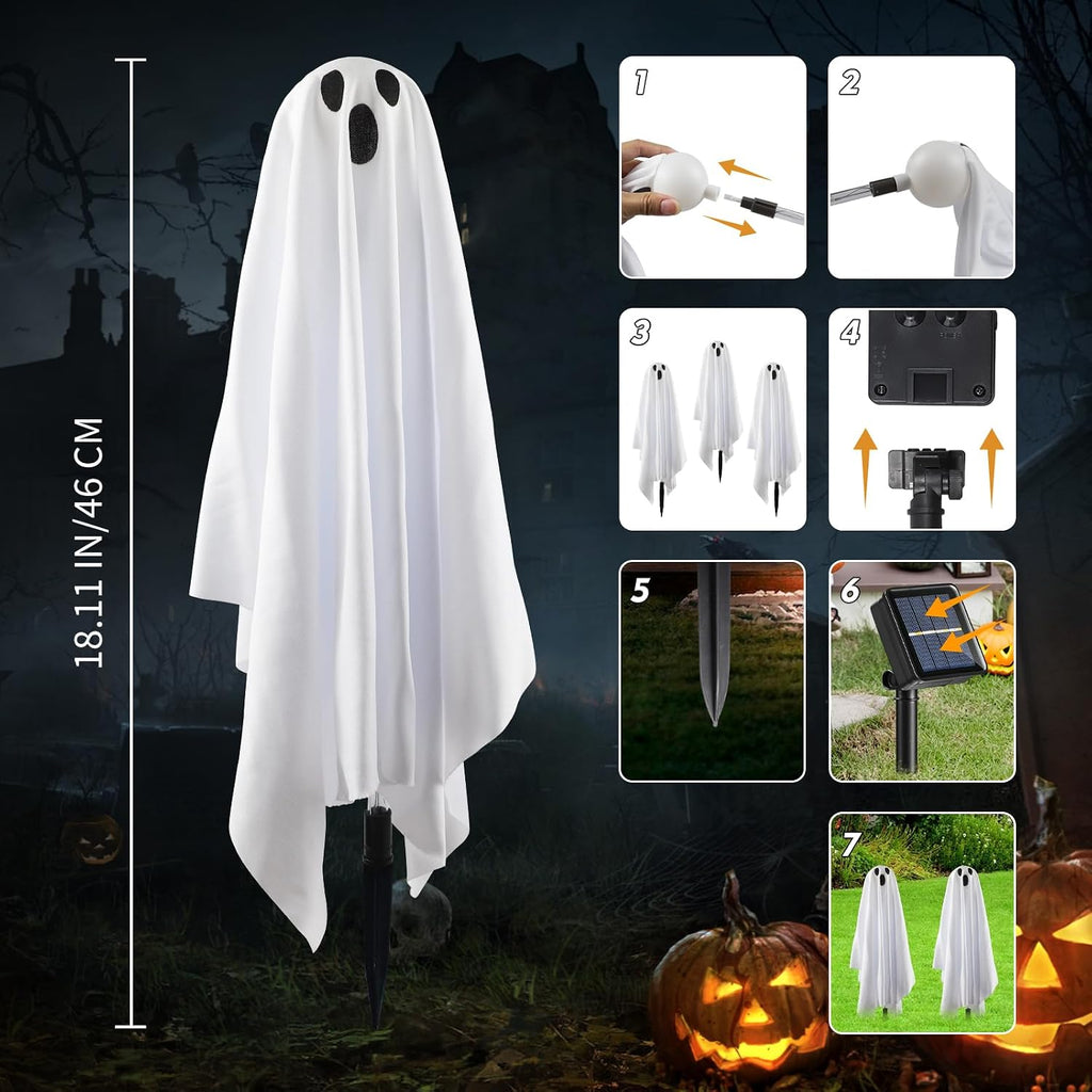 Betrihyes BTBGCW01 6-Pack Solar Halloween Ghost Path Lights – Cold White – product detail