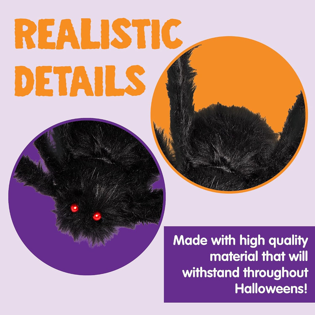 JOYIN 10871 2-Pack Hairy Halloween Spider Decorations – 59inch, Black – 59inch / Black – product detail