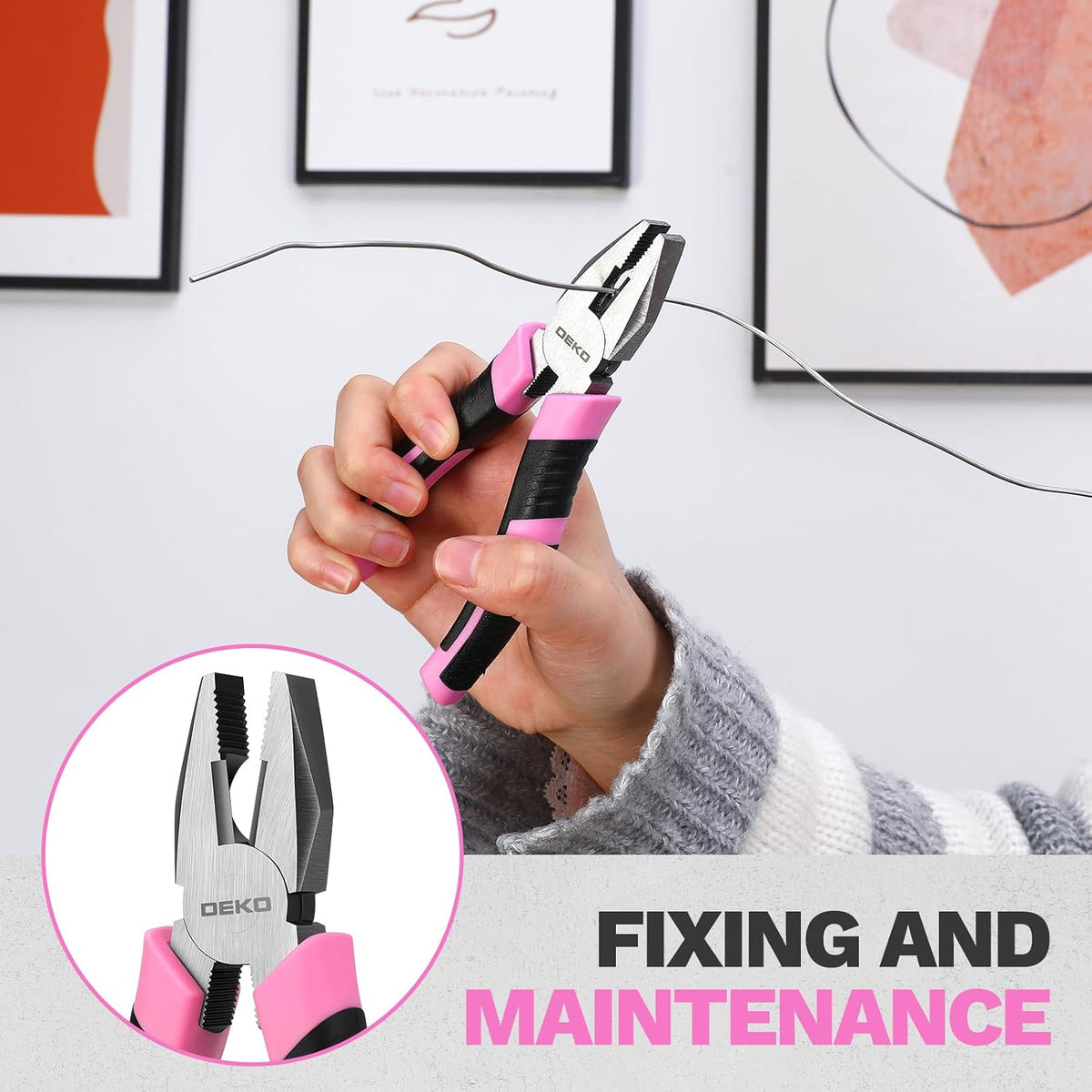 DEKOPRO 94-Piece Household Hand Tool Kit – Pink – product detail