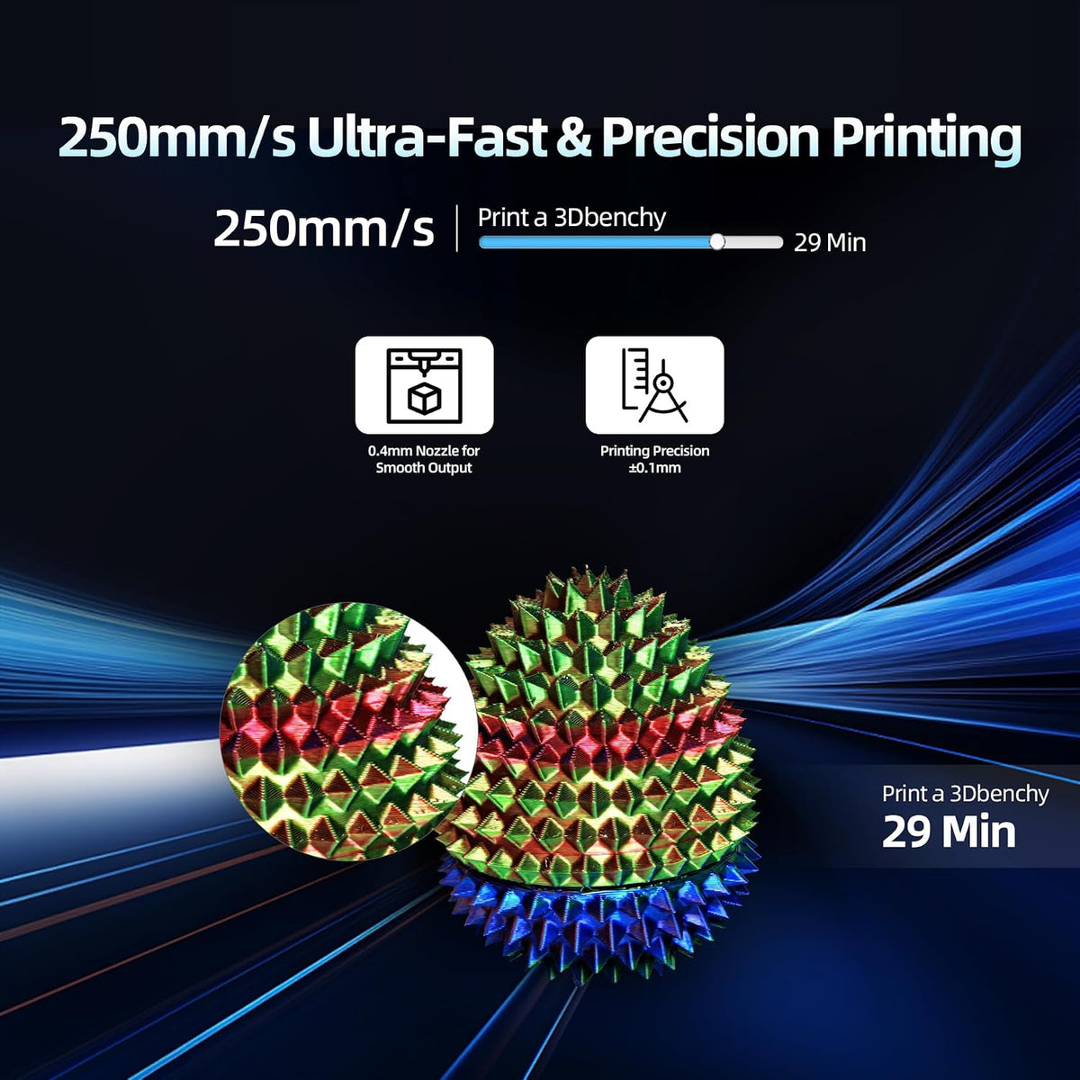 Geeetech M1 Mini 3D Printer with Auto Leveling, Blue-White - detail 2