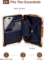 Coolife yd72 Hardside Suitcase – M(24in), apricot white – apricot white / M(24in) – product detail