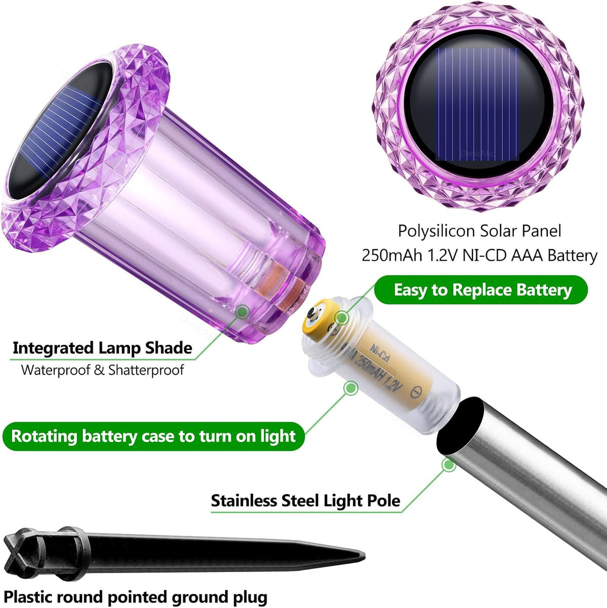 DenicMic CL-XDC Halloween Solar Lights – Purple 10Pack – product detail