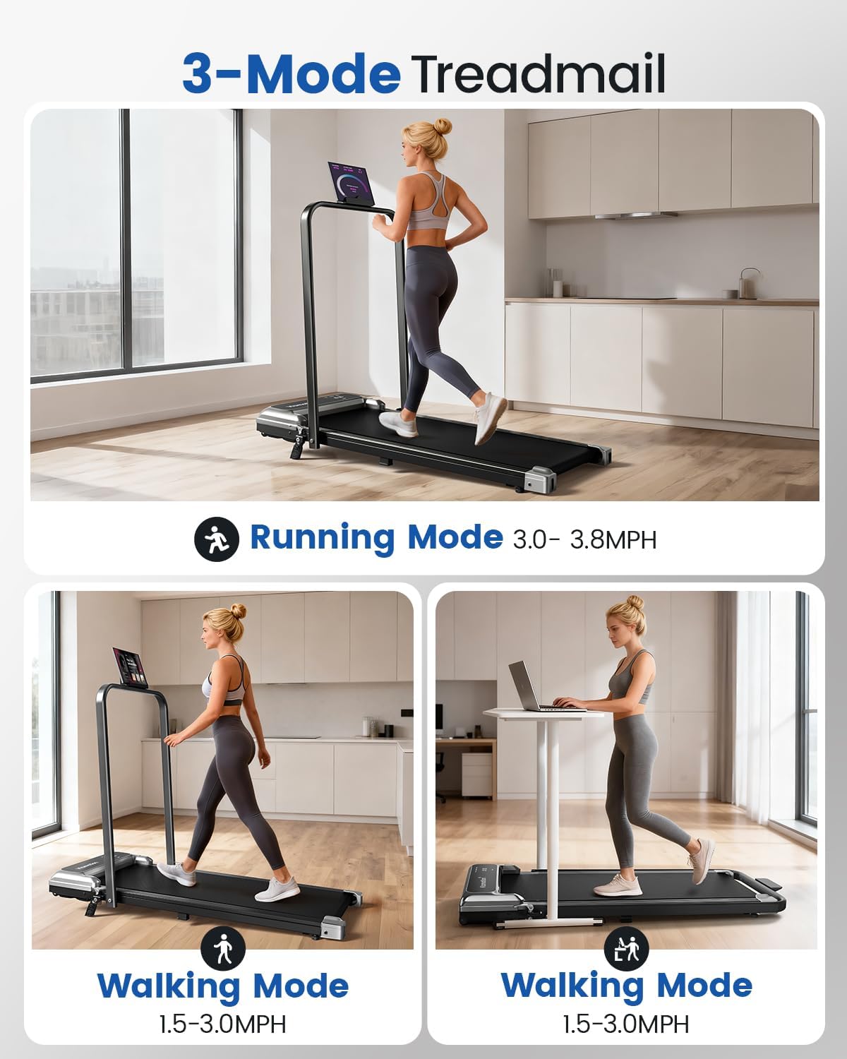 Viamotion Incline Walking pad Walking Treadmill – Silver – product detail