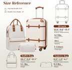 Coolife YD102 Hardside Luggage Set – 3 Piece Set (BP/TB/20), White – White / 3 Piece Set (BP/TB/20) – product detail