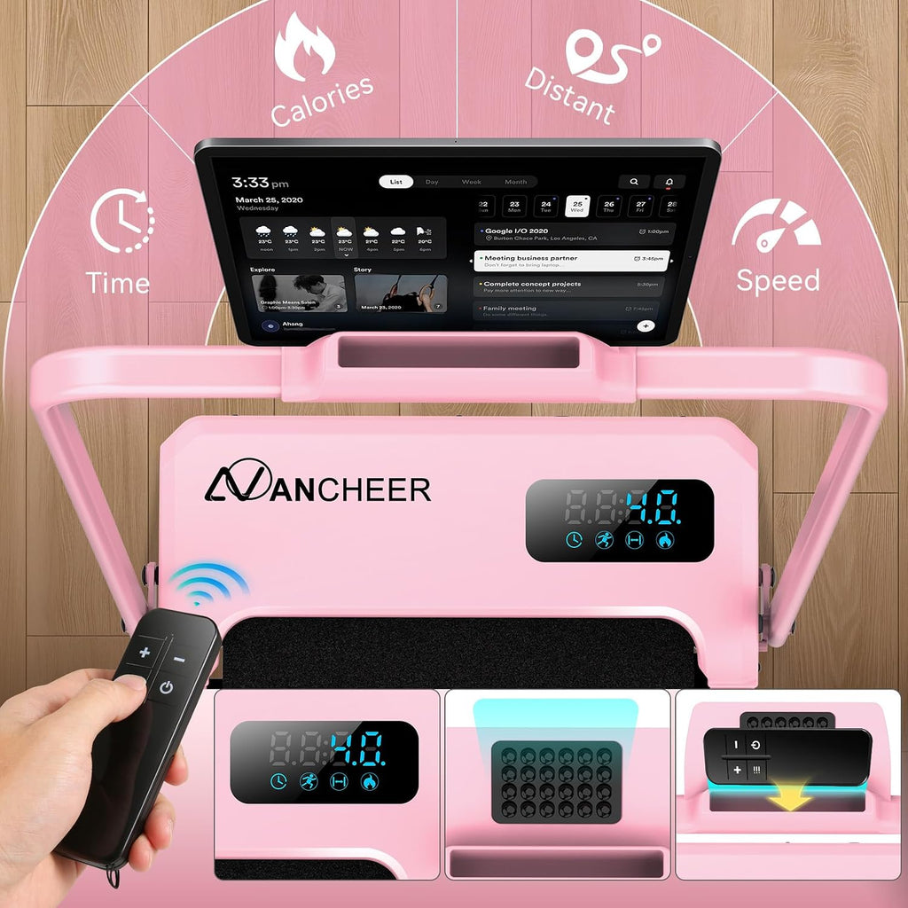 ANCHEER Under-Desk Walking Treadmill – Pink Rose Gold – product detail