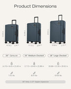 Coolife CLUS01001 Hardside Luggage Set – 3-Piece Set (20/24/28), Navy – Navy / 3-Piece Set (20/24/28) – product detail